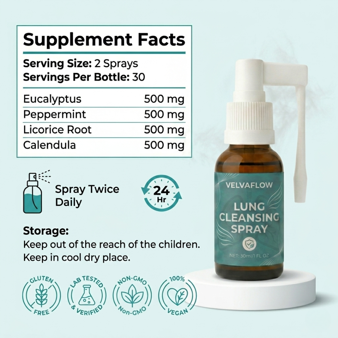 VelvaFlow™ Lung Cleansing Spray with eucalyptus