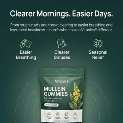 Vitanics® pear-flavored mullein supplement gummies